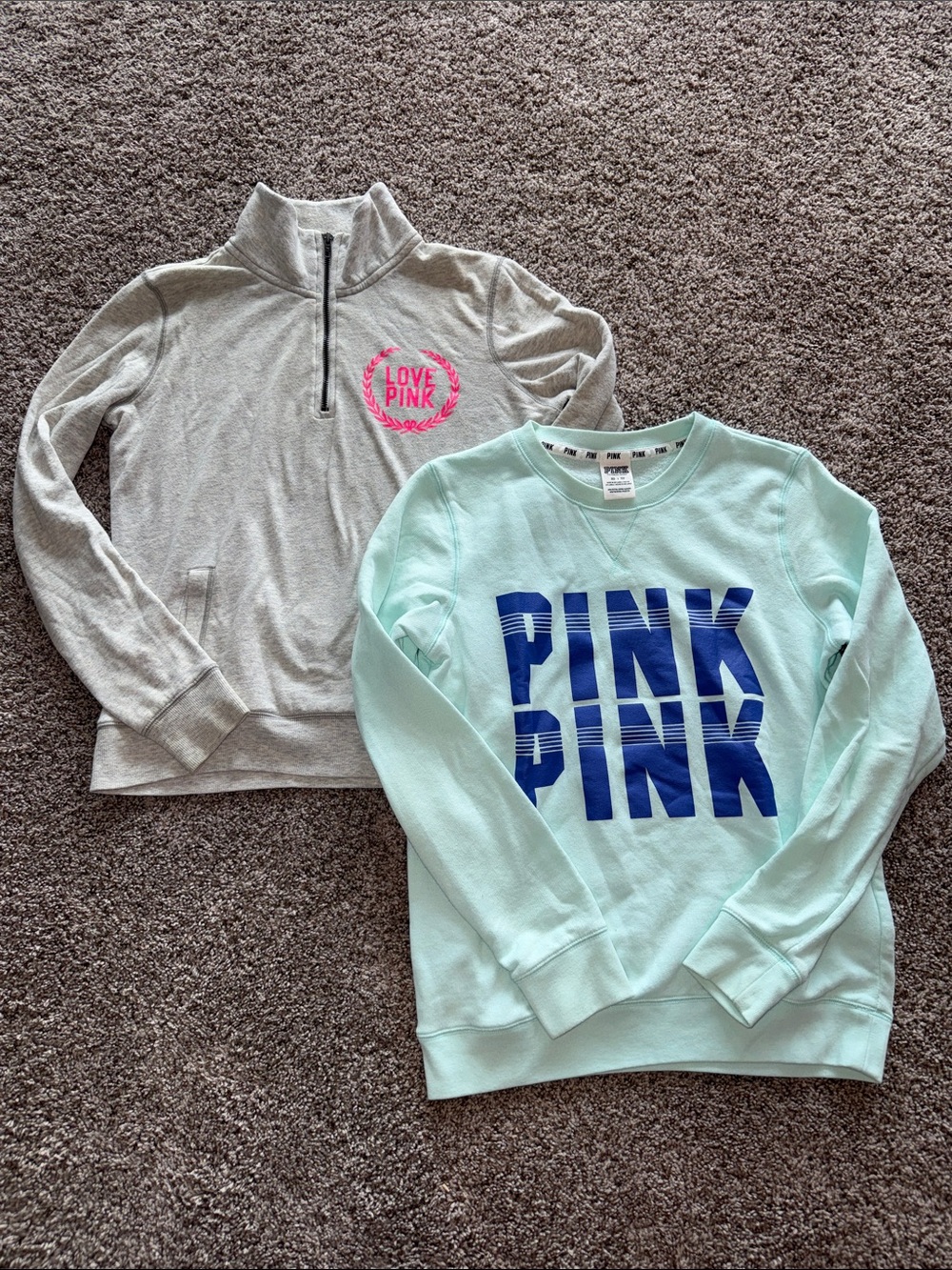 Lot of TWO Victoria’s Secret Pink Sweatshirts XS
